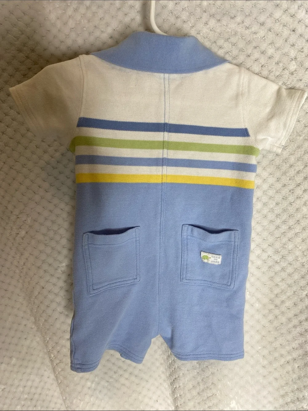 Janie and Jack Vintage Polo Romper with Turtle and Stripes